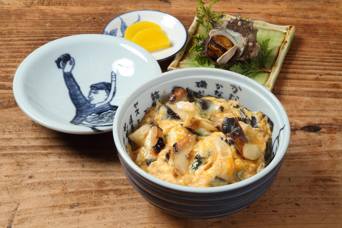 Sazae with Eggs Rice Bowl