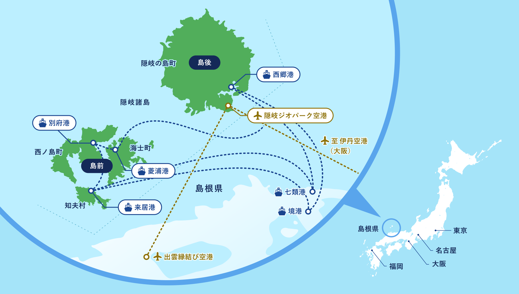 隠岐の場所と、島の呼び名について